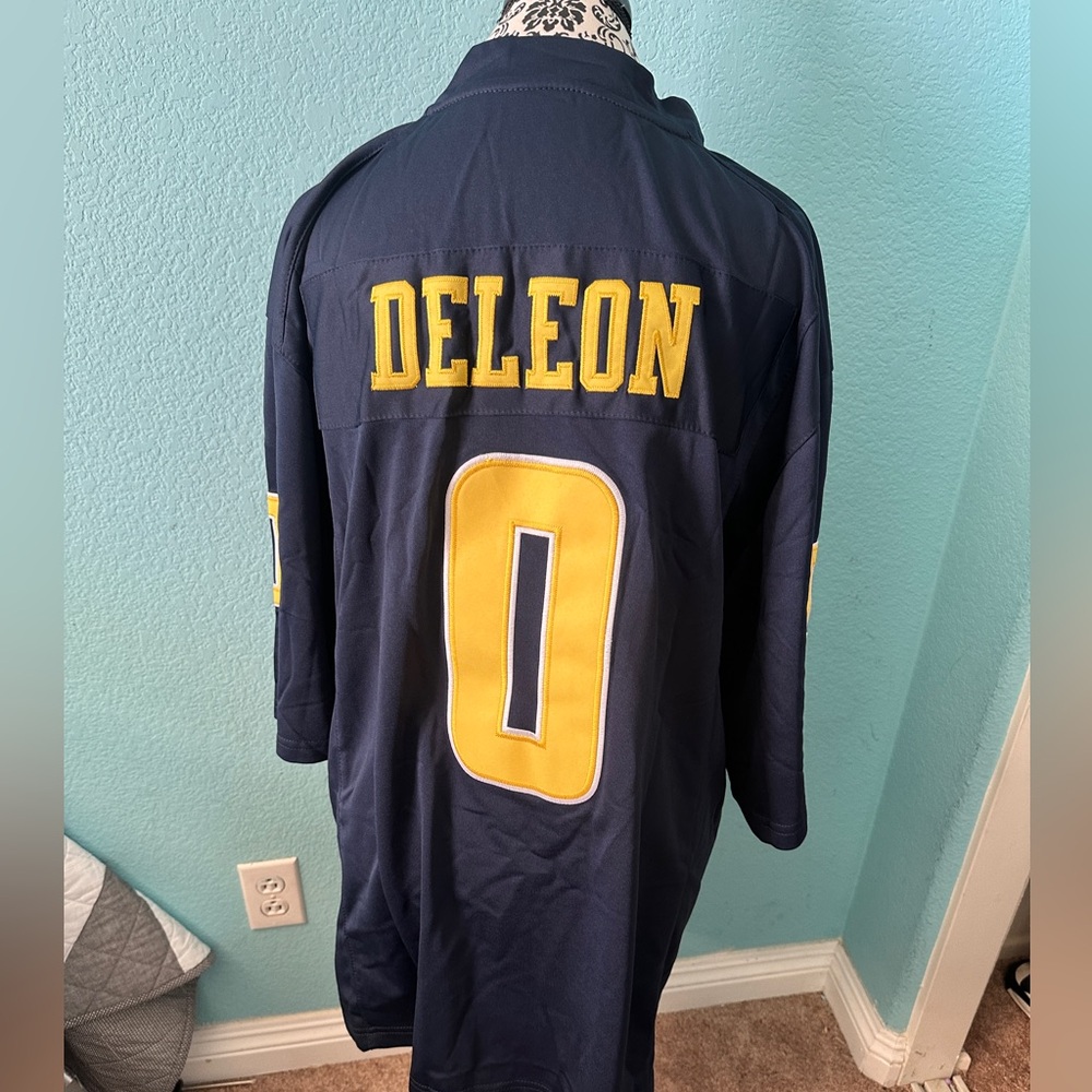 Navy & Yellow Football jersey "Deleon” #0 – Size XL (Nike Style)